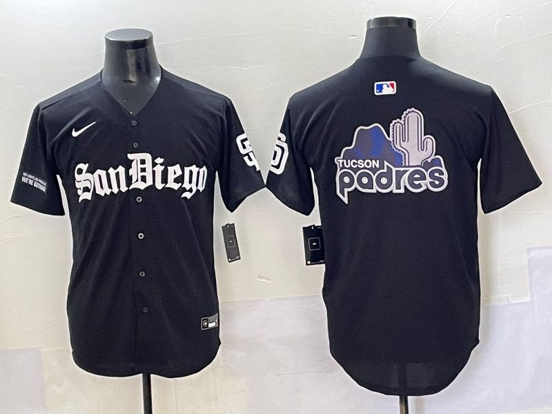 Men 2025 San Diego Padres Blank Black Five generations Joint Name Nike MLB Jersey style 16->san diego padres->MLB Jersey